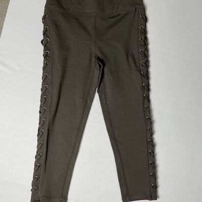 NWOT - Mono b Leggings Medium -Brown With Side Detail- Style #APH1627